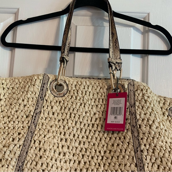 Vince Camuto Rafia Straw Large Bag (Tote) Shoulder Bag Faria Tote NWT - Picture 3 of 12